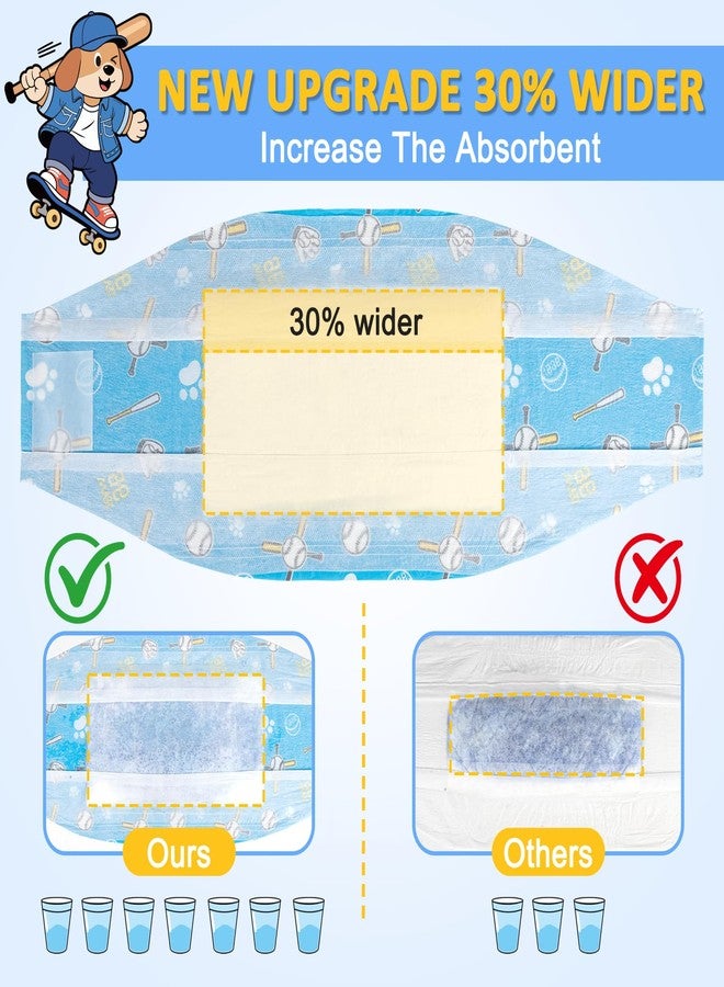 دونو حفاضات دونو للكلاب الذكور، 40 حفاضة، لفائف عريضة للاستخدام مرة واحدة، أحزمة بطن فائقة الامتصاص مع مؤشر للبلل، حفاضات بامبرز مانعة للتسرب للجراء، مناسبة لسلس البول والتبول اللاإرادي، مقاس صغير - Image 3